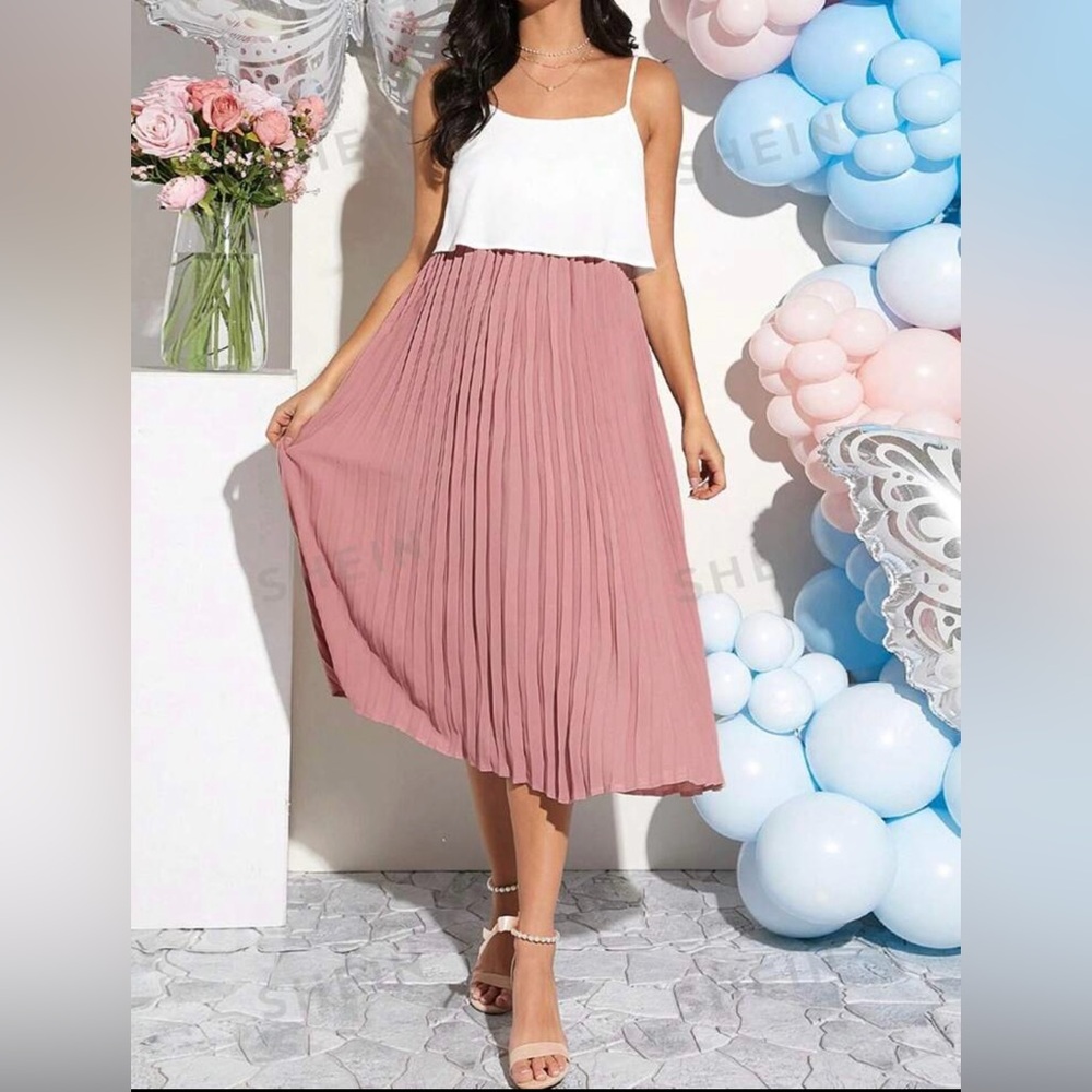 Maternity loose fit mid length cami dress